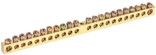 Шина IEK PEN "земля-ноль" 6х9мм 24/1 24 группы крепление по центру картинка 